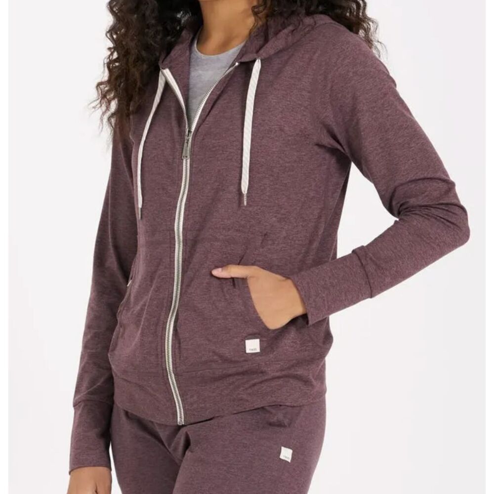Vuori Halo Performance Hoodie Smoked Plum Heather Purple DreamKnit
